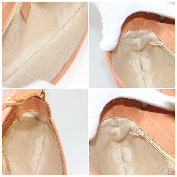 CELINE C Macadam Canvas Shoulder Bag Pink Gold Auth BA2500 - Picture 16 of 16